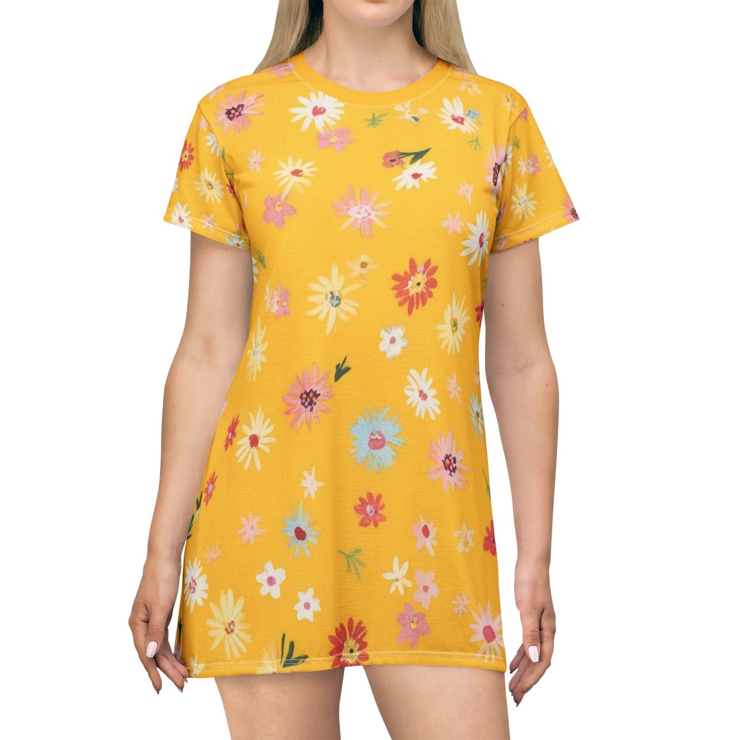 Abito T-shirt con fiori di ciliegio - Stile estivo floreale per donna