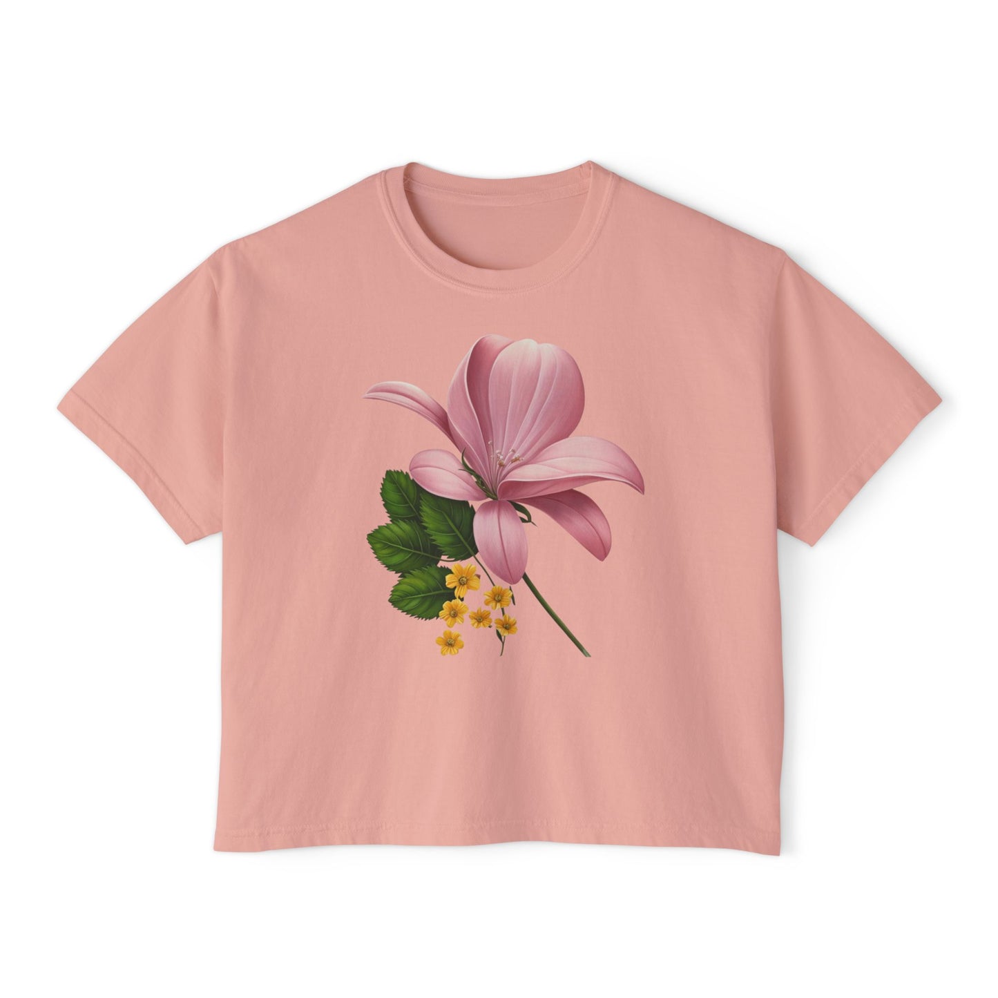 Maglietta squadrata floreale da donna-Adi Bloom Design