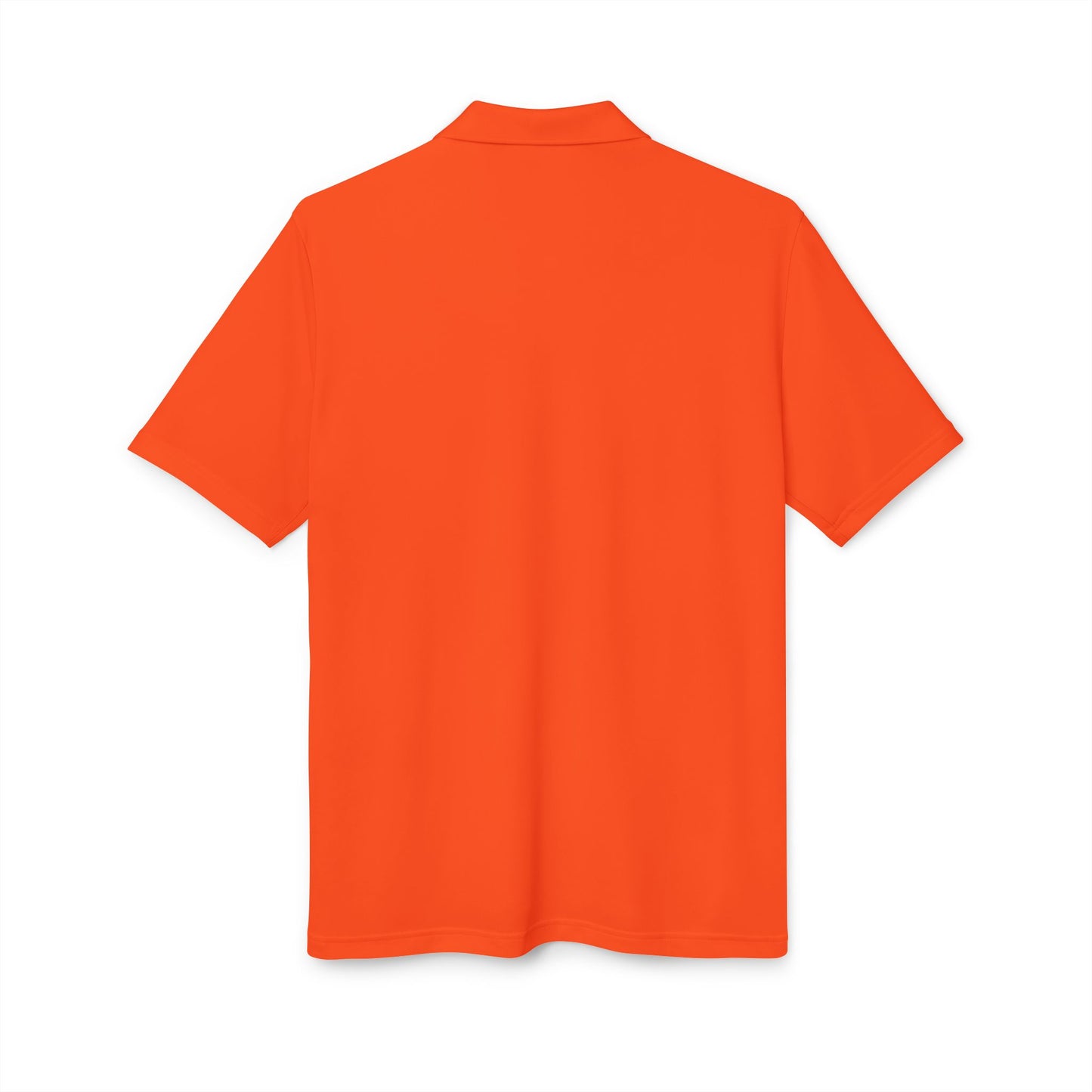 Polo sportiva da uomo - Arancione brillante con design artistico