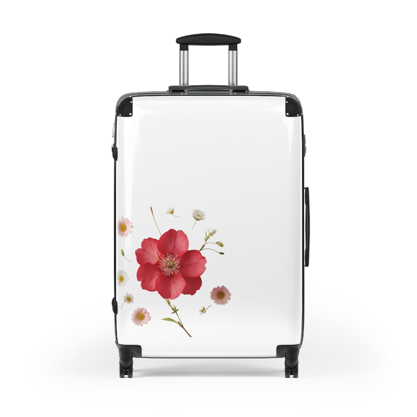 Elegante valigia floreale per avventure di viaggio perfette