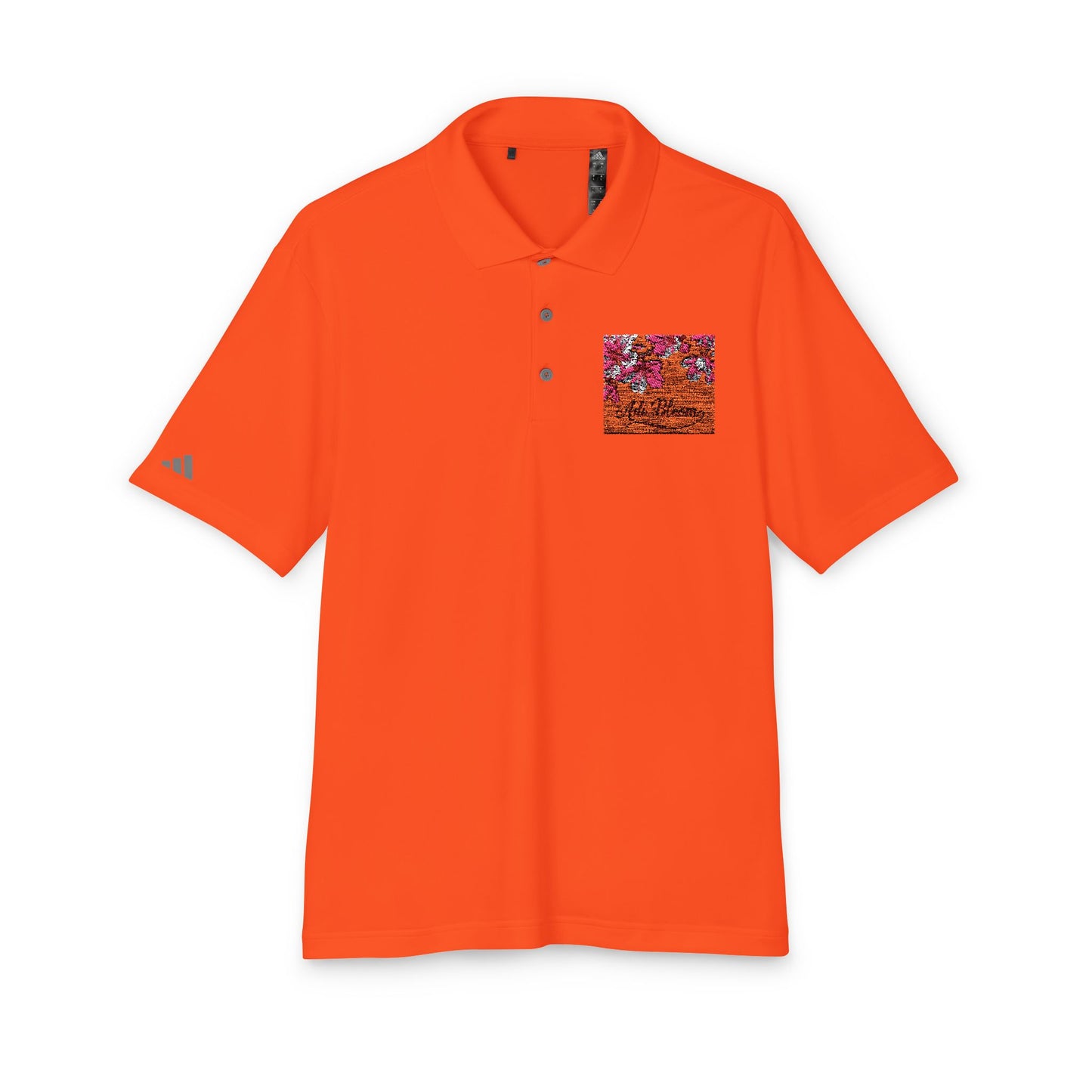 Polo sportiva da uomo - Arancione brillante con design artistico