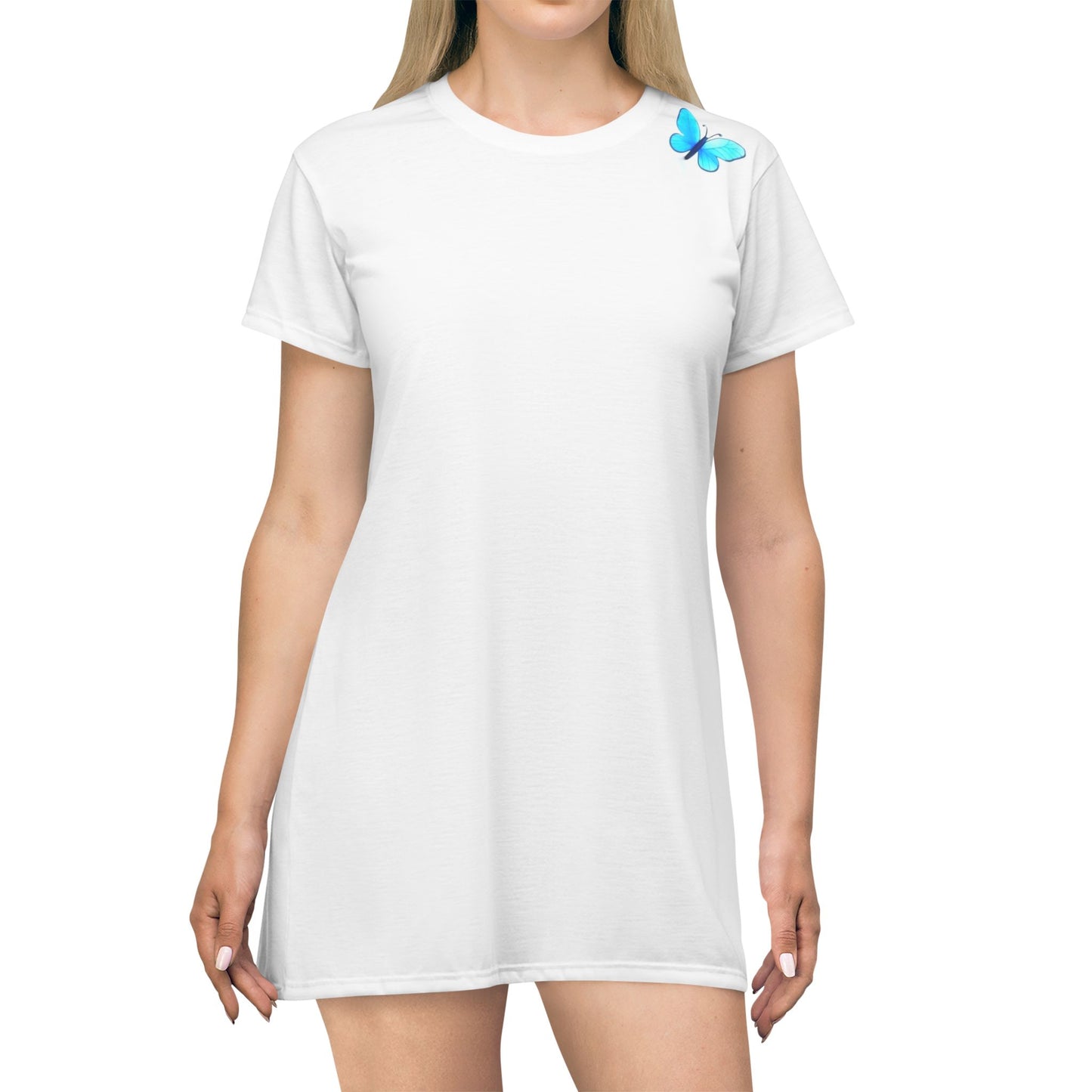 Abito T-shirt con stampa a farfalla - Atmosfere estive casual per gli amanti della natura