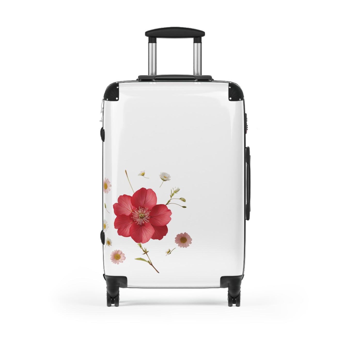 Elegante valigia floreale per avventure di viaggio perfette