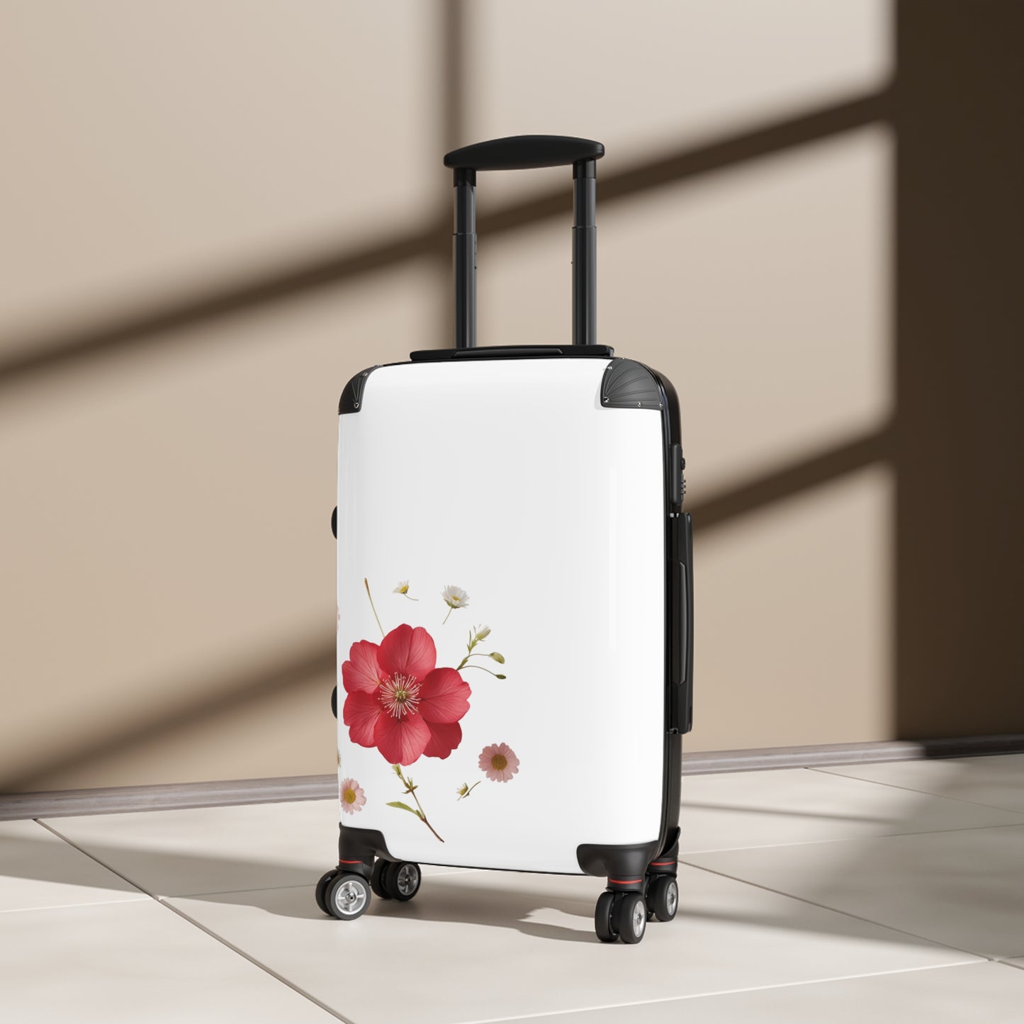 Elegante valigia floreale per avventure di viaggio perfette